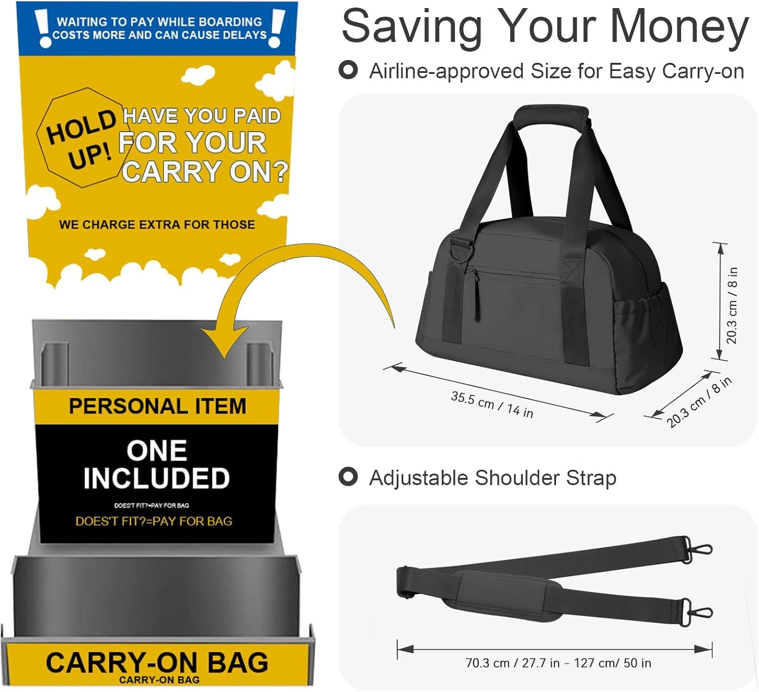 Pequeña bolsa de gimnasio para mujeres y hombres, mini bolsa de lona para viajes y deportes, Negro -, Moda