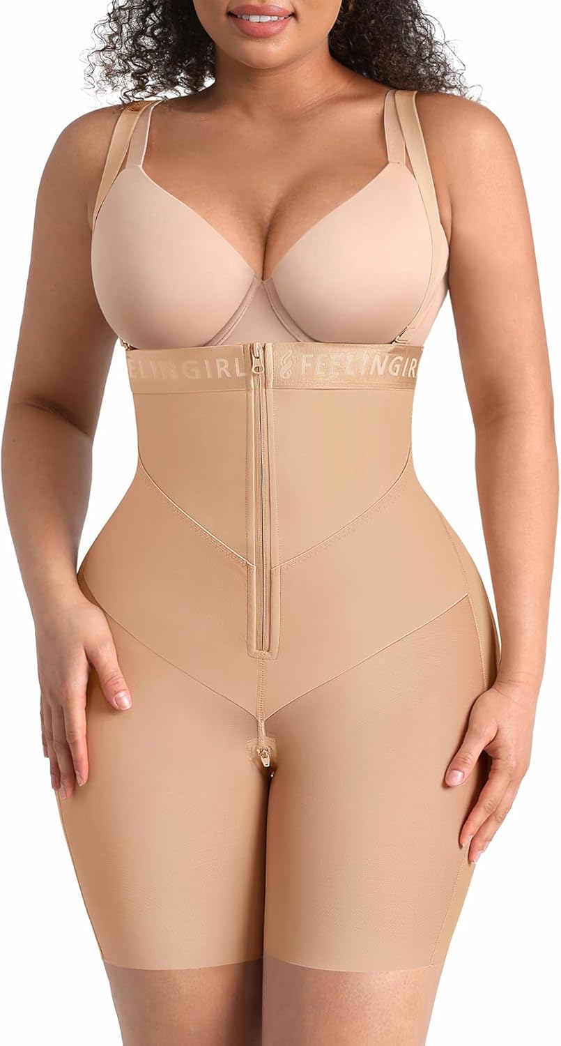 FeelinGirl Strapless Shapewear for Women Tummy Control Plus Size Butt Lifting Panties Postpartum Body Shaper