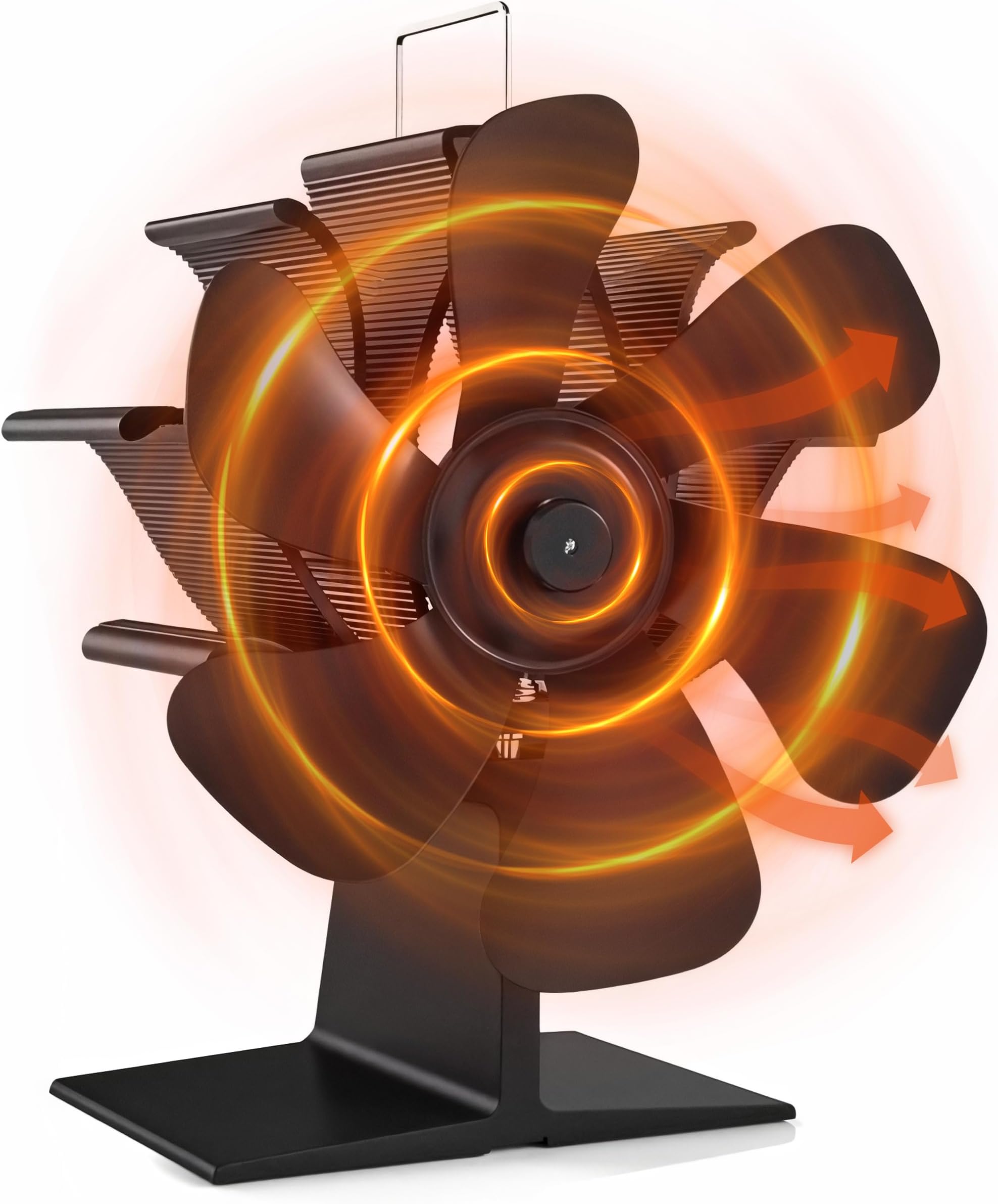 Signstek Log Burner Fan Wood Burning 4 Blades Heat Powered Fireplace Burner Stove Fan - Silent Operation - Heat Circulation for Wood/Fireplace