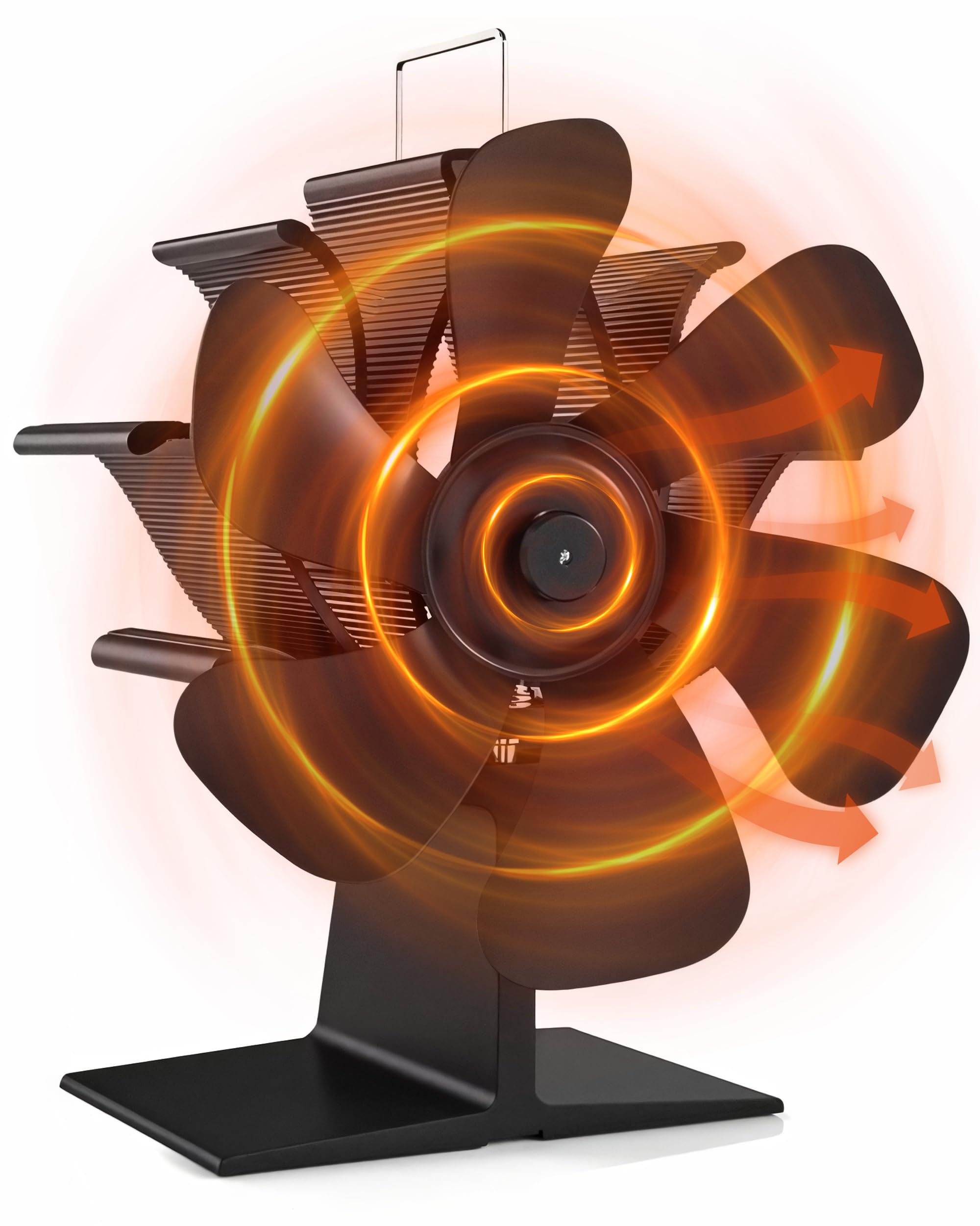 Signstek [Latest Version] Stove Fan EKO Stove Fan Thermal Thermal Furnace Fan Wood Stove Fan 4 Blades Oil Stove and Wood Stove Air Circulation Energy Saving (EF-145) 2020 Latest Version