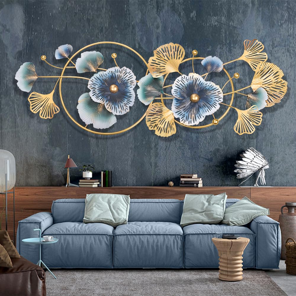 Decoracion Pared Sala, Ginkgo Biloba Metálico Adornos Para Pared, 3D