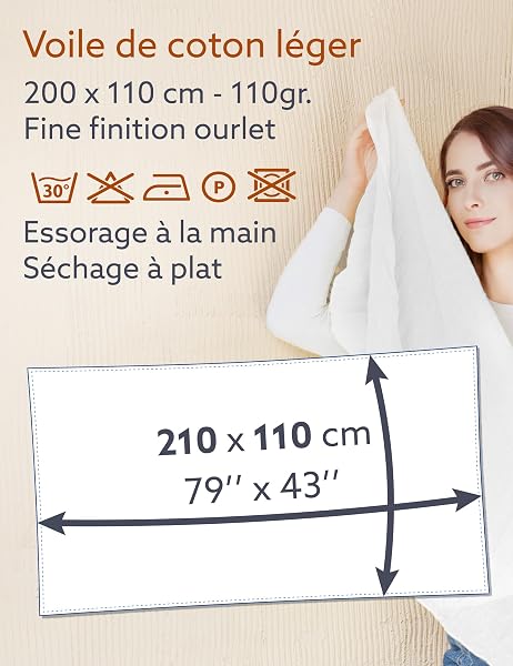 ALLEE DU FOULARD - Cheche, Écharpe, Chale Premium - 100% Coton - Taille 200 X 110 CM - Chèche Femme et Homme - Plus De 50 coloris Unis - 3