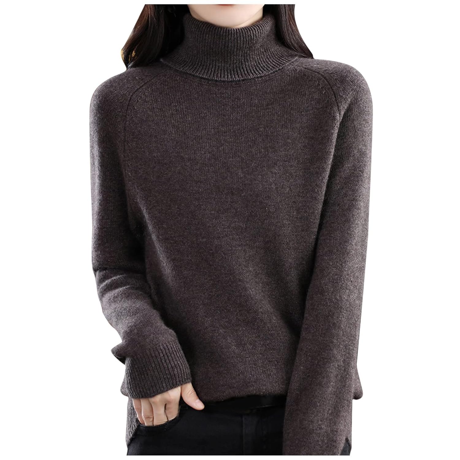 Cozy Cashmere Turtleneck Sweaters for Women Oversized Fall Winter Long Sleeve Knit Soft Pullover Casual Sweater 2026