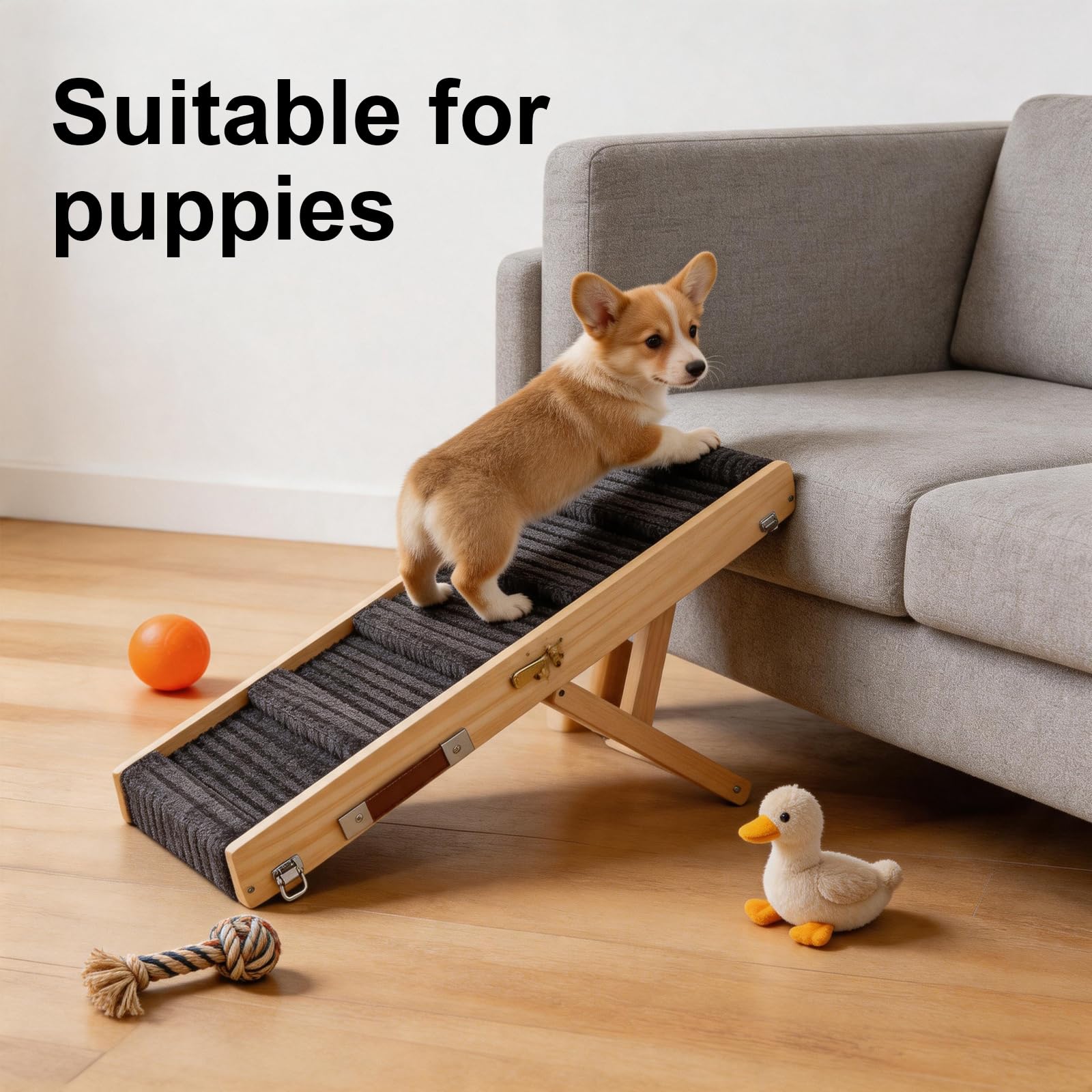 Rampe de chien antidérapante, pliable, extra large, charge jusqu'à 50 kg, réglable, pour petits chiens, canapé, lit et voiture