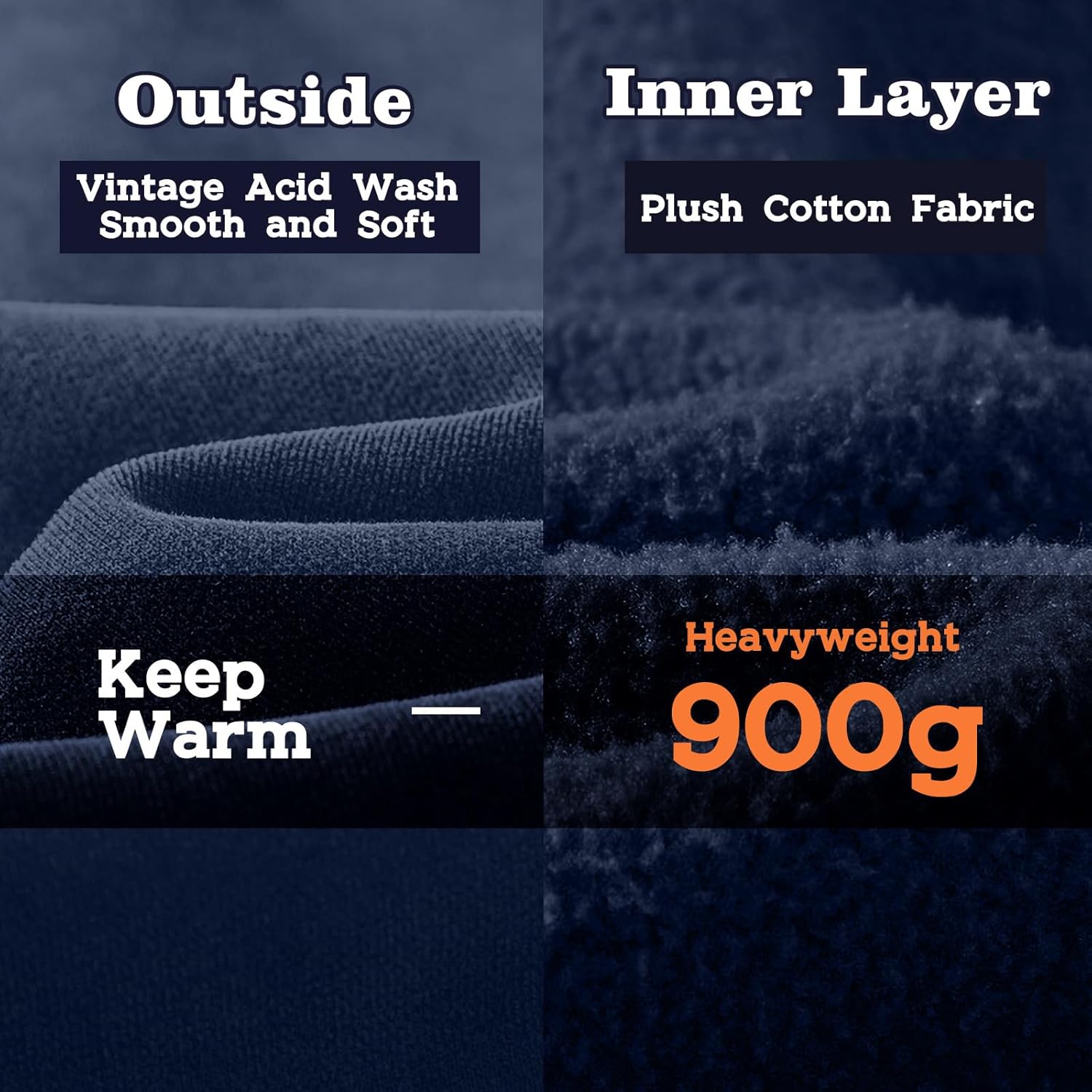 FAIABLE Mens Womens Oversized Acid Wash Hoodie Unisex Heavyweight Fleece Sweatshirt Vintage Cotton Hoodies 2026 - Image 4