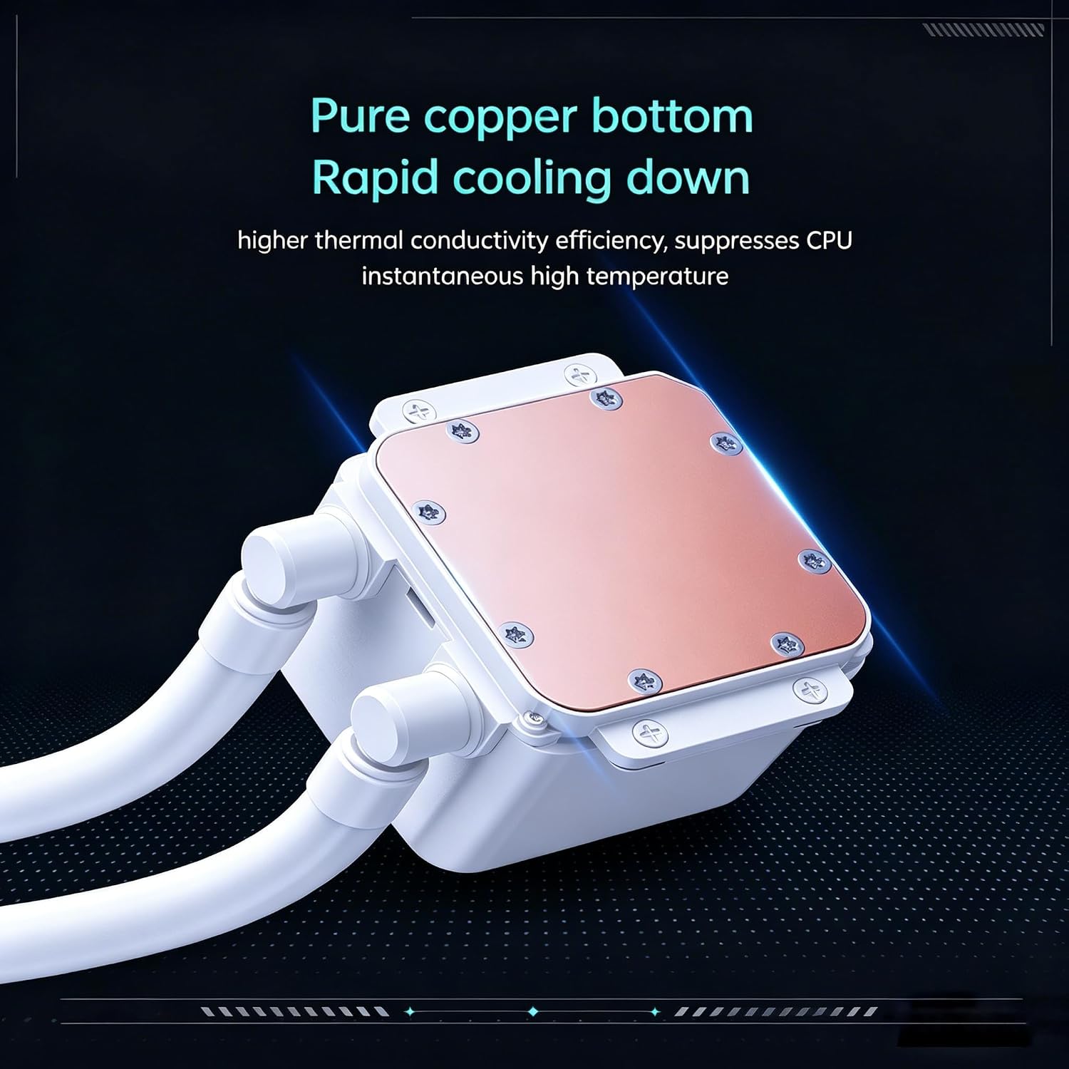 KurieTim 360 AIO Liquid Cooler, CPU Water Cooling with 3 x 120mm ARGB Fans 1800 RPM, 2700 RPM Pump, Infinity Mirror RGB Cooling Head, Compatible with LGA1700/1200 and AM5/AM4 - White