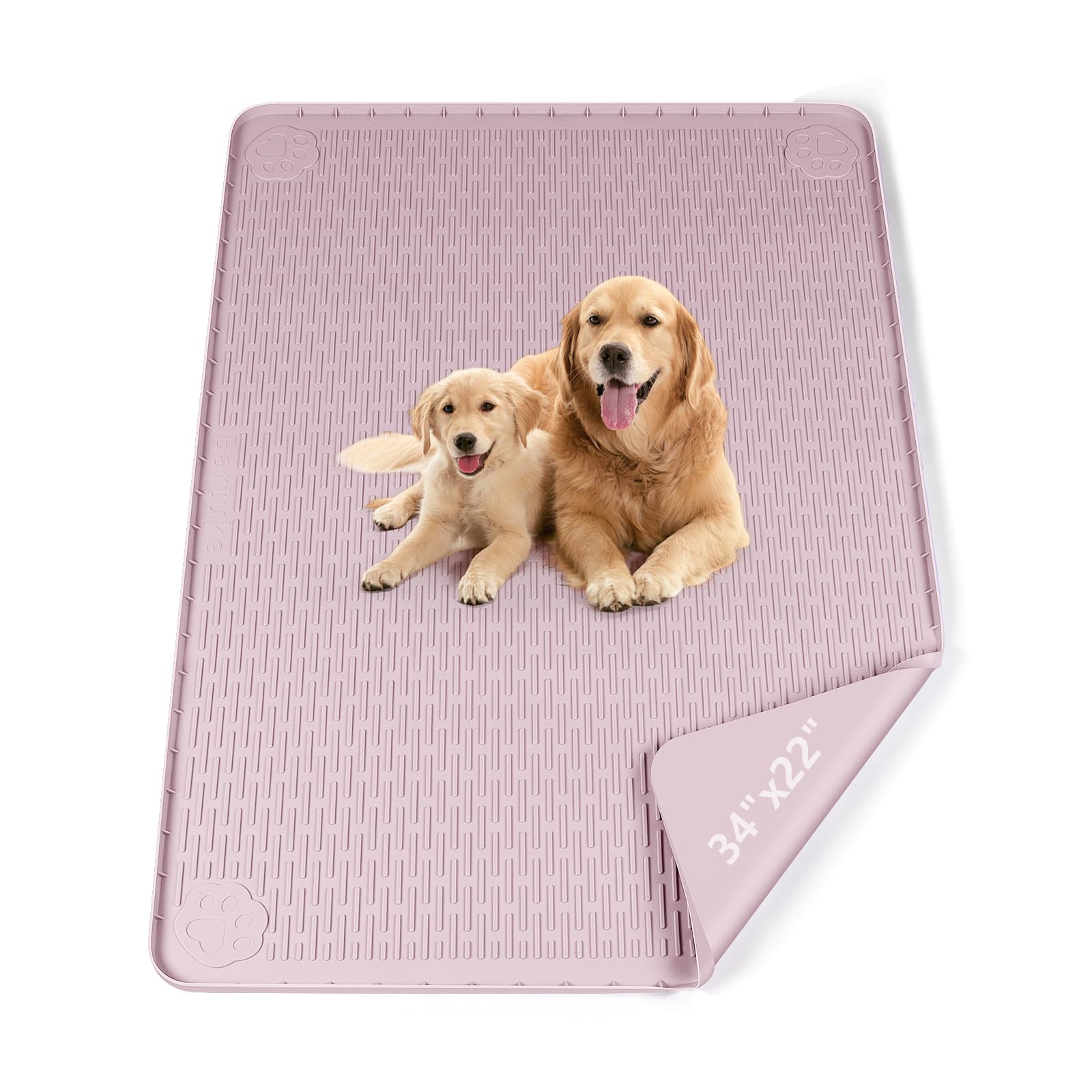 Bartuke Pee Pads for Dogs, 34" x 22" Reusable Silicone Mat, Washable Puppy Training Pads for Potty Training, Non-Slip, Leak-Proof, Indoor Floor Protection (Pink) — image 1