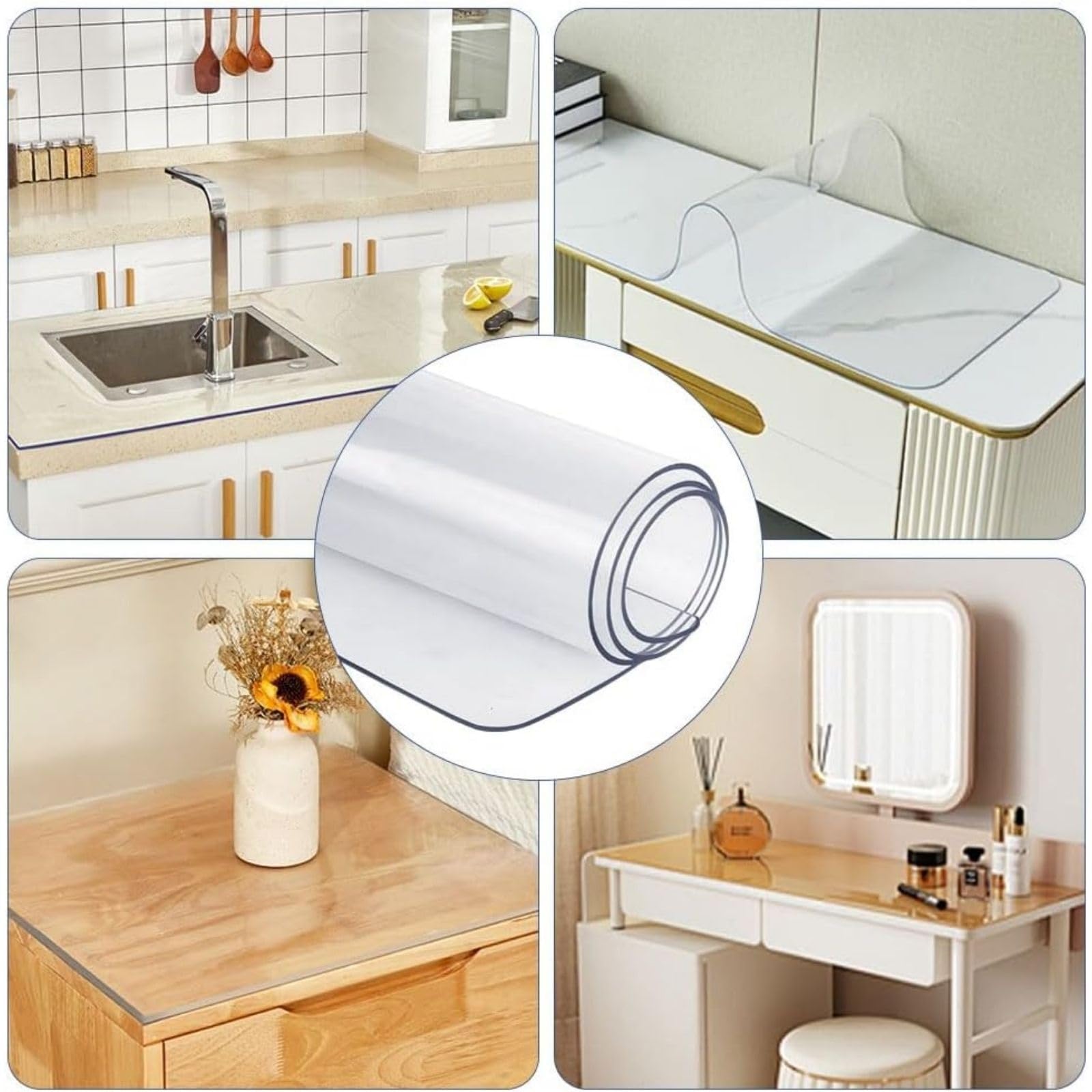 Generico Tappetino Da Scrivania Trasparente 60X40cm, Tappeto Protezione Per Tavolo, Impermeabile, Sottomano Scrivania In PVC, Tappetino Da Scrivania Per Casa E Ufficio(90cm*150cm/35in*59in)