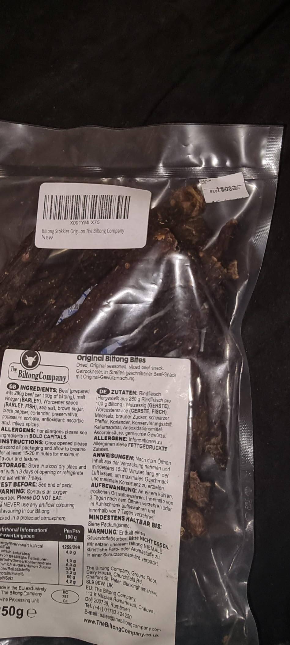 Biltong Stokkies Original Bites 500g - Rindfleisch Biltong - hoher ...