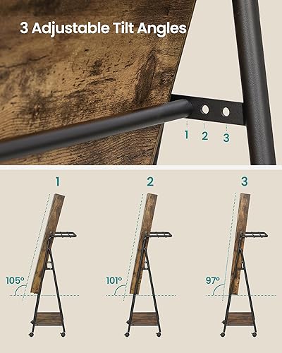 Miniatura 5 de SONGMICS Armario de joyería con 6 LED con bloqueo organizador de joyas armario de joyería de pie con 4 ruedas espejo con almacenamiento de joyas