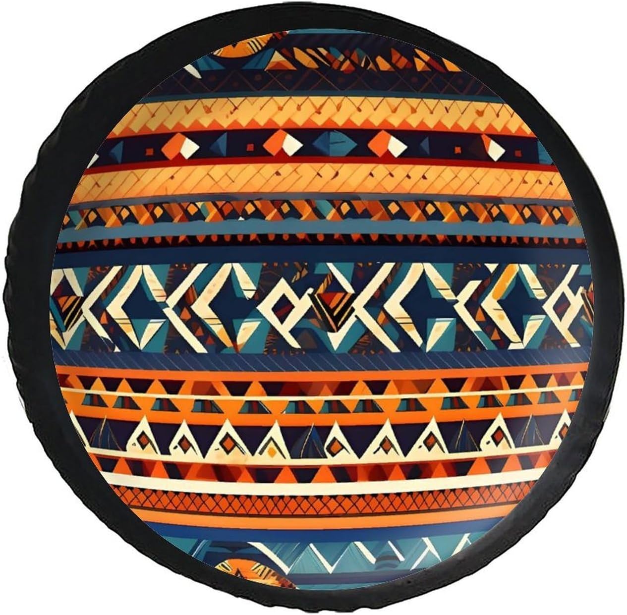 Universal Fits Diameters 28-34inch Spare Wheel Tire Cover African National Patterns Waterproof Leather Wheel Cover for Trailer RV SUV