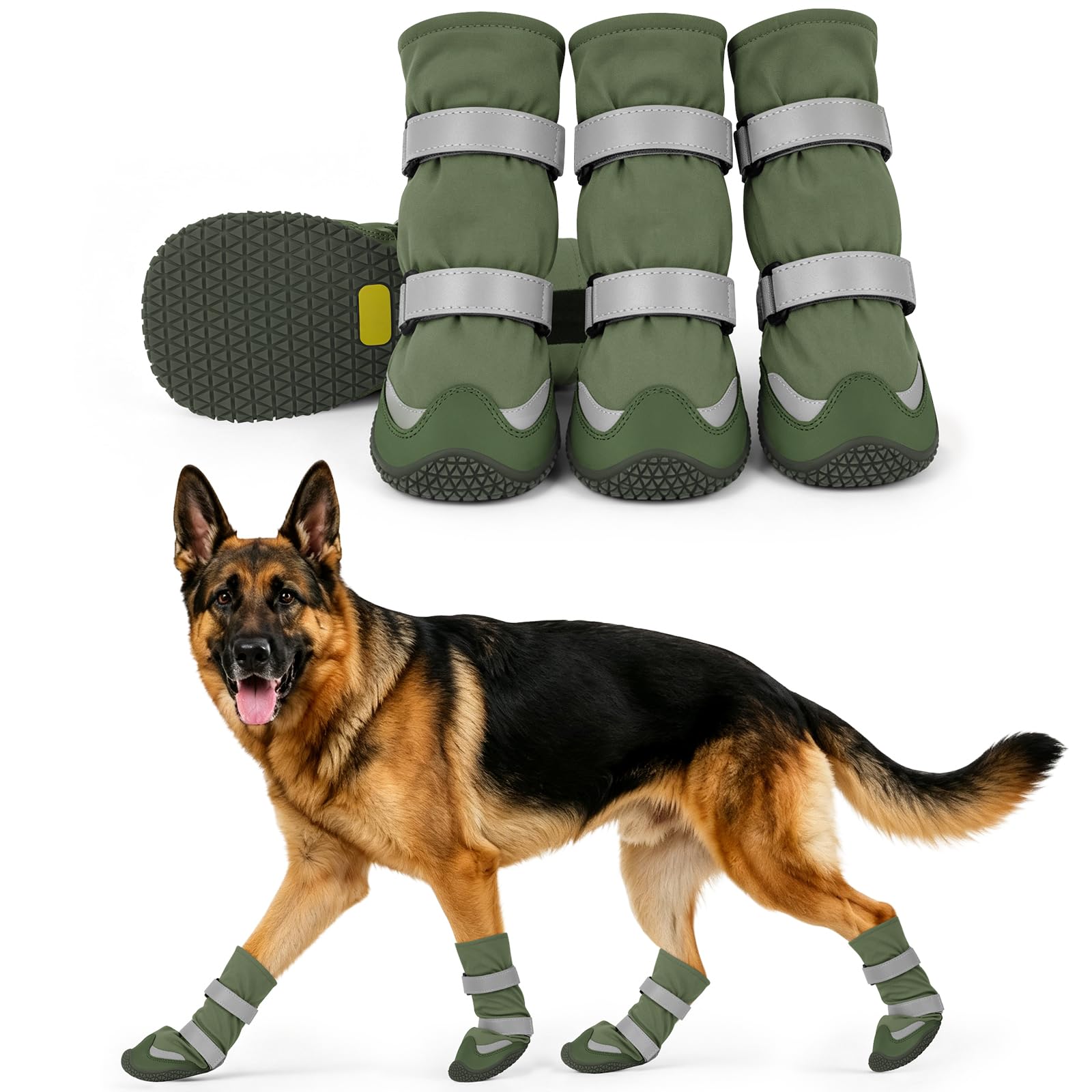LUCKYPAW Chaussures d'hiver imperméables pour chien avec doublure en