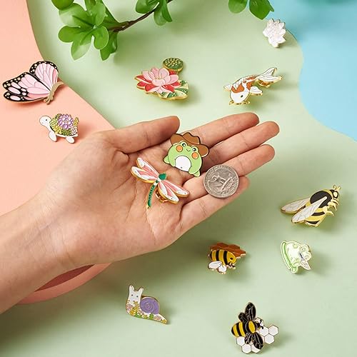 Miniatura 117 de Pandahall - Broches esmaltados de aleación con varios temas, broche de solapa, juego de pines esmaltados