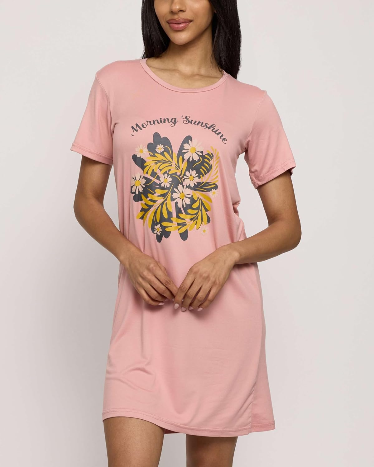 Real Essentials 3 Pack: Women's Short Sleeve Nightgown Dress – Nightshirt Pajama Sleep Shirt Sleepwear (Available in Plus) - Image 5