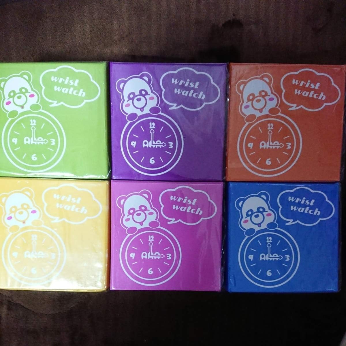 Amazon Co Jp a トリプルエー え パンダ リストウォッチ 腕時計 プライズ えーパンダ 6種セット 緑 黄 橙 青 桃 紫 腕時計