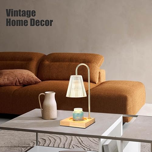 Miniatura 7 de Lámpara calentadora de velas con 2 bombillas compatible con velas en frasco lámpara eléctrica vintage de vela regulable derretida superior para cera