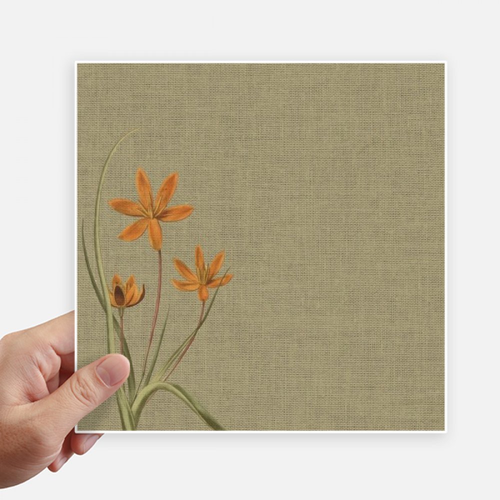 Pegatinas de lino de orquídea de 20 cm adhesivos cuadrados para pared maleta y moto 4 piezas