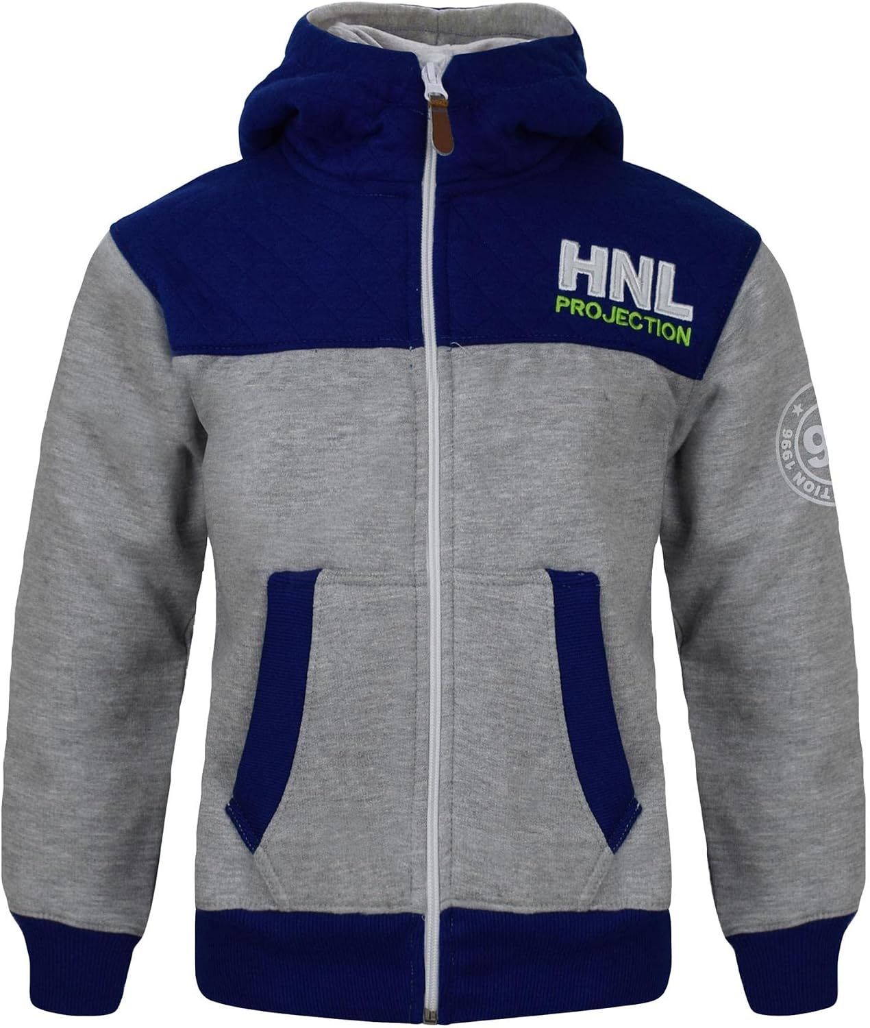 A2Z 4 Kids Boys Tracksuit Jogging Suit Jacket Top Bottoms - T.S HNY 96 Grey & Blue 5-6