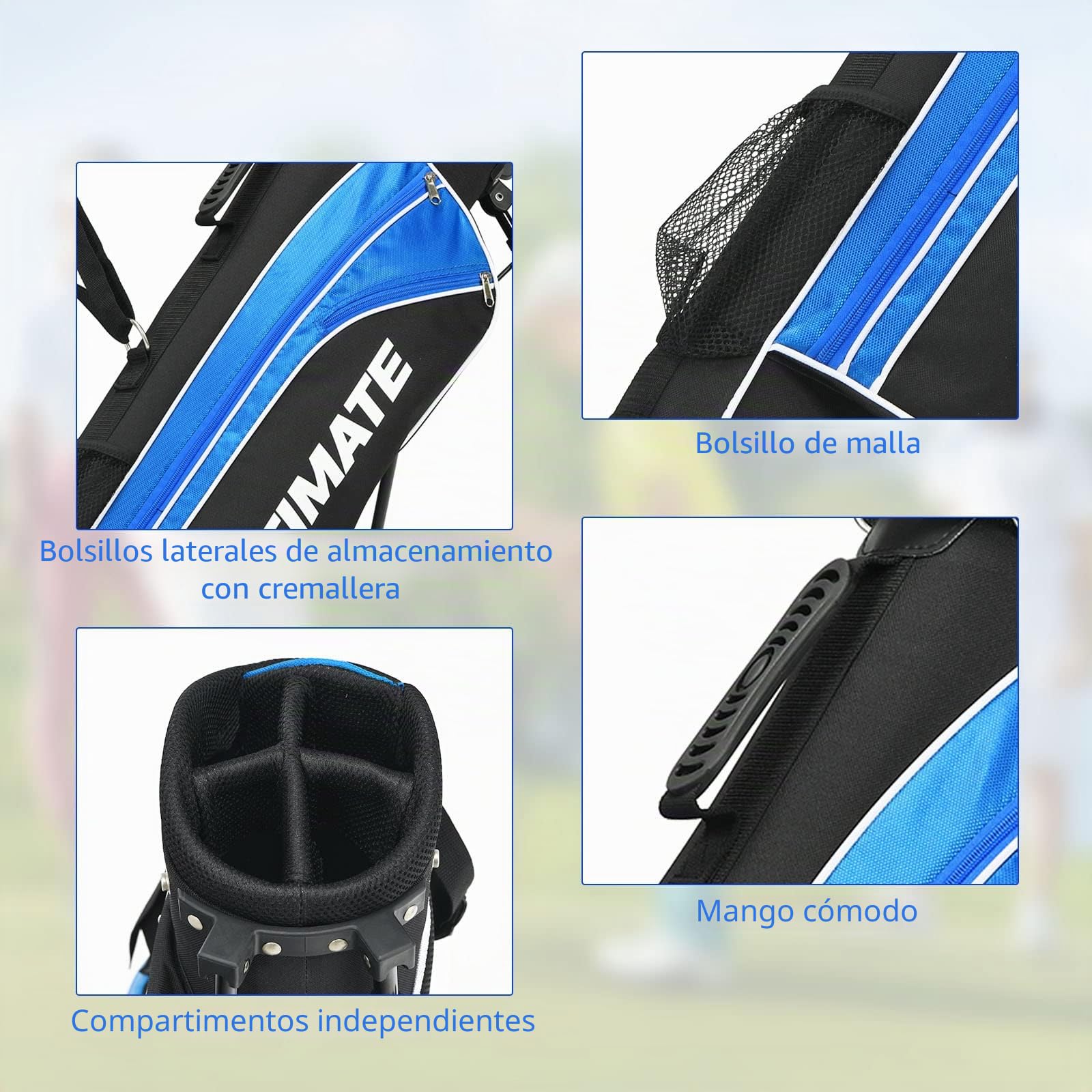 GYMAX Juego Completo de Palos de Golf para Niños de 8 a 10 Años, Golf Set Kids con Bolsa, con 1 Varilla de Madera, 2 Varillas de Hierro, 1 Varilla de Putting