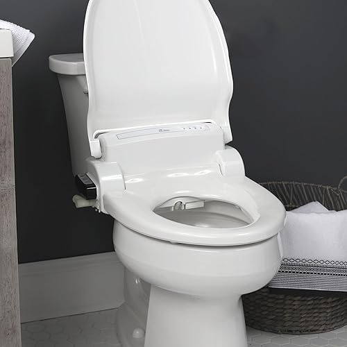 Miniatura 2 de Bio Bidet BB-1000SW Supreme  Bidé redondo blanco eléctrico con asiento de inodoro, agua tibia ajustable, autolimpieza, control remoto inalámbrico,