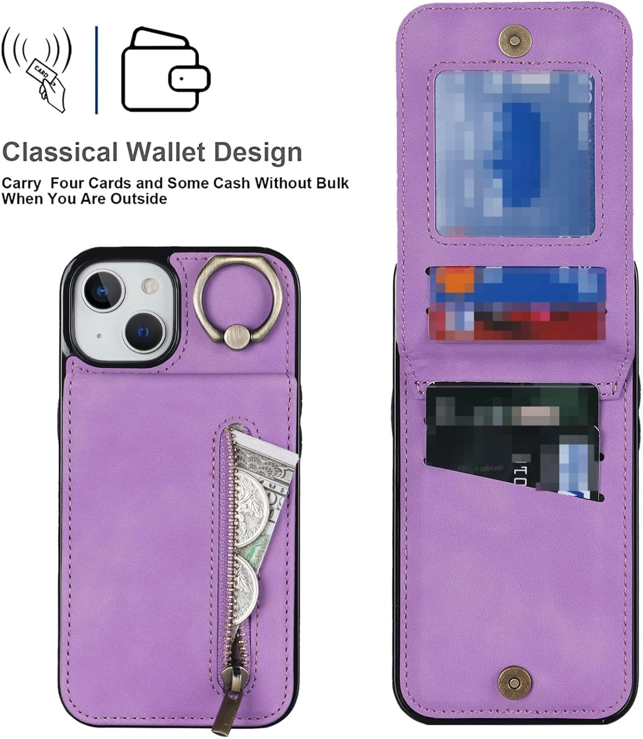 指輪付きのファッションで創意あふれる革製の携帯電話ケースで iPhone X XR XS Max 8 7 6 S Plus SE に