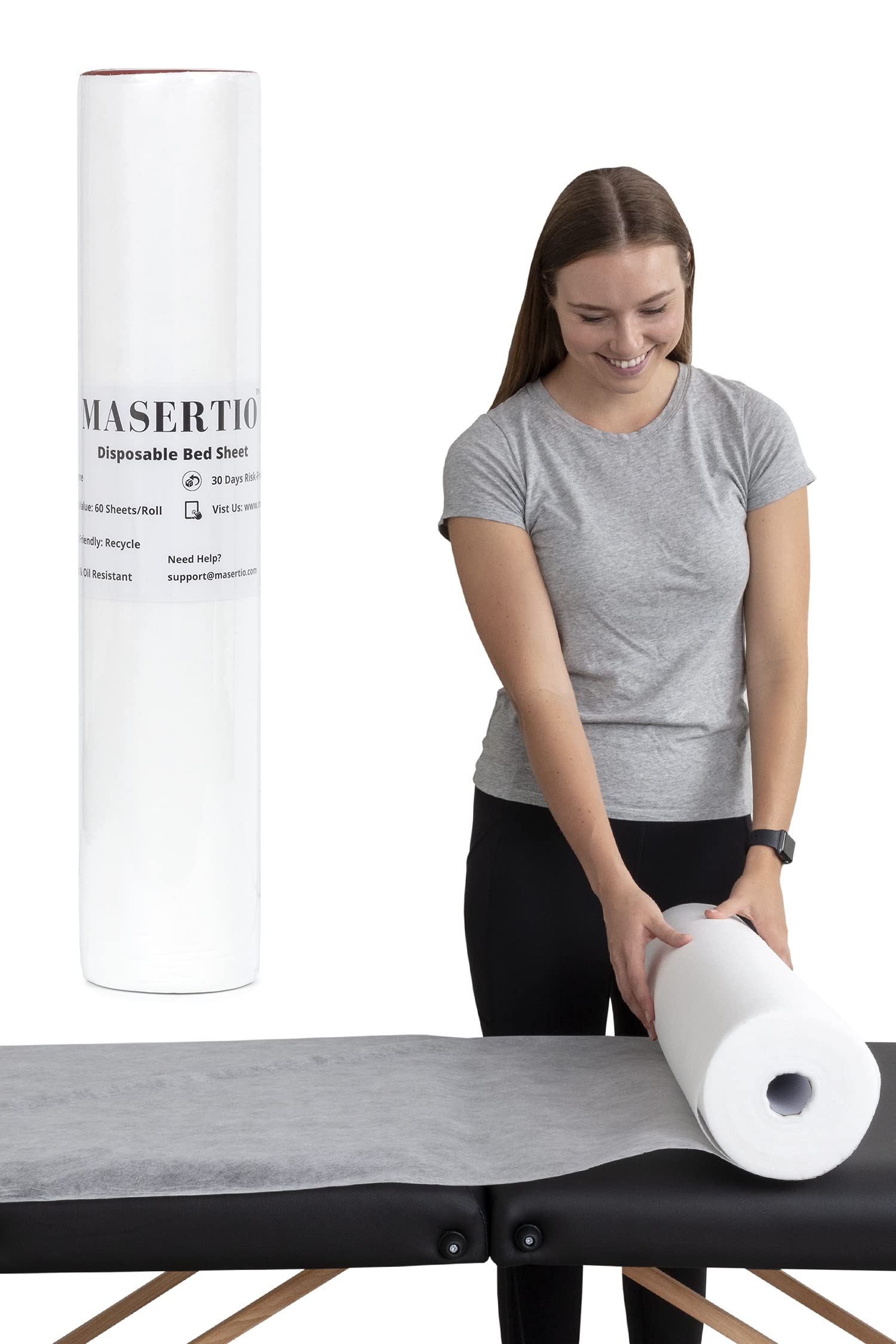 Photo 1 of *NEW* MASERTIO Disposable Massage Table Sheets - 60 Sheets Per Roll - Recyclable 