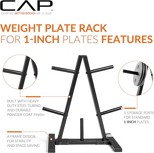 Vista 7 de CAP Barbell Estante para placas de peso de 1 pulgada