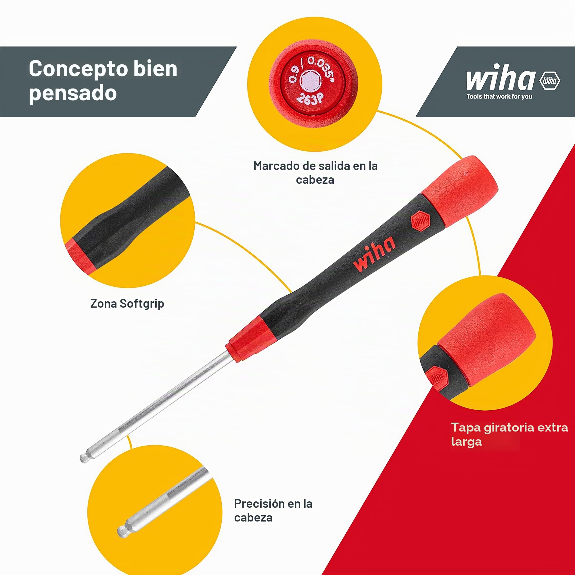 Wiha - Destornillador de precisión PicoFinish - 264PK601 PicoFinish