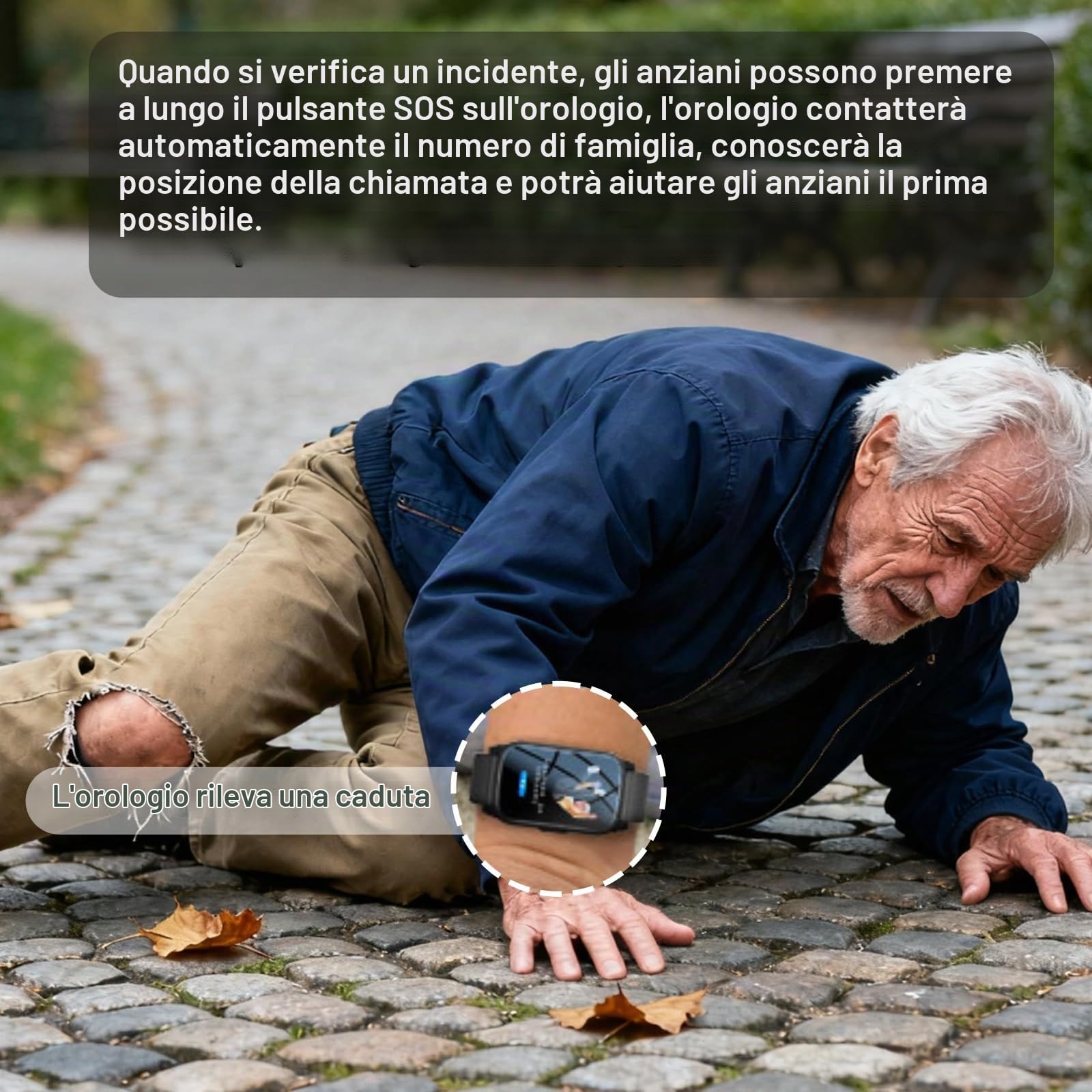 Smartwatch Per Anziani, Con Pulsante SOS, Con Rilevamento Di Avvisi Di Caduta E Posizione GPS Bracciale, Videochiamata HD Orologio Intelligente Per AnzianiRed,1.25 * 0.57 * 2.22inch