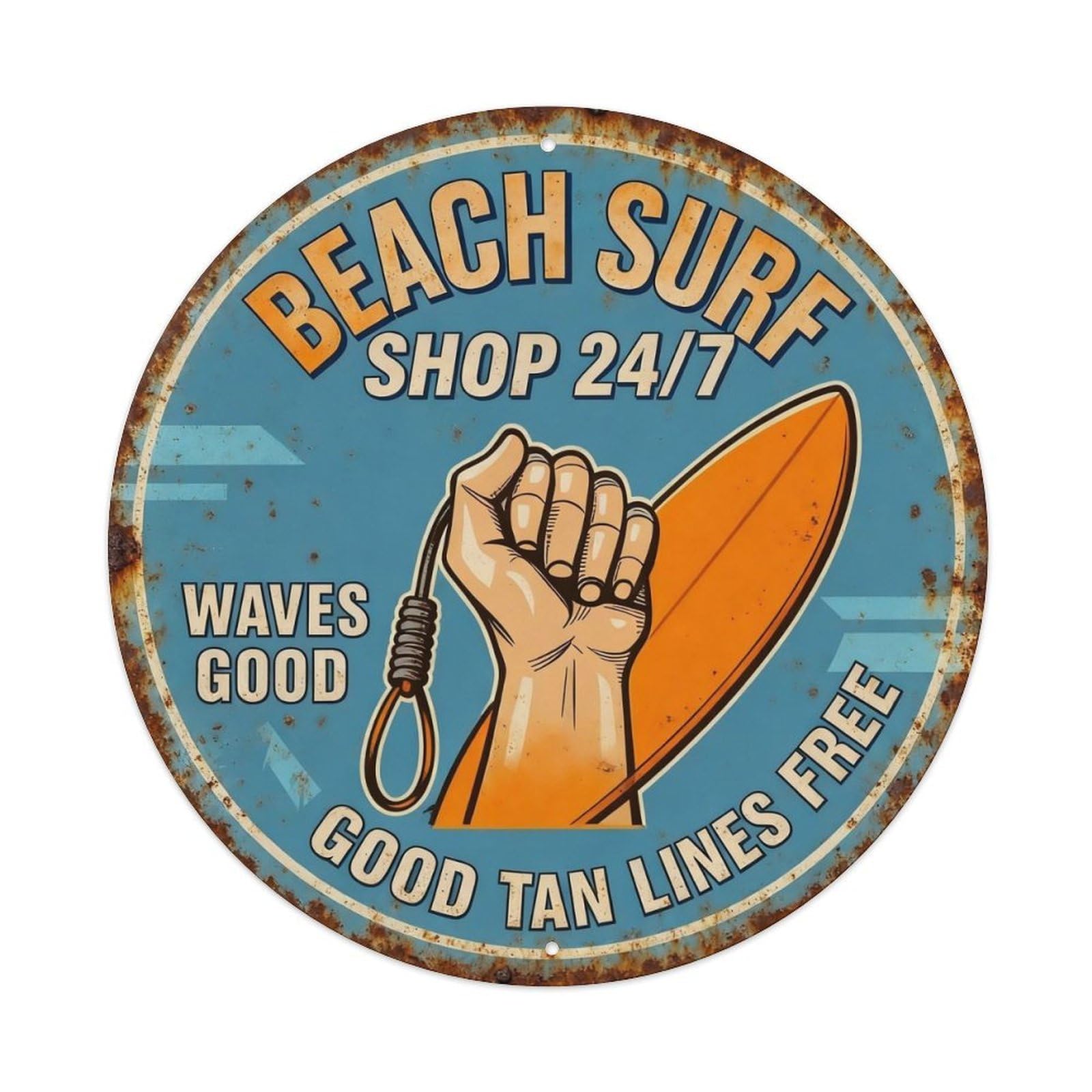 Beach Surf Shop 247 Metal Tin Sign Plaque