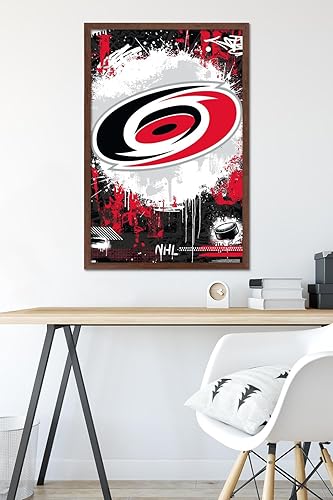Vista 73 de Trends International NHL Carolina Hurricanes - Póster de pared Maximalist Logo 23, 22.4 pulgadas de largo x 14.7 pulgadas, versión enmarcada