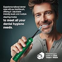 Vista 4 de Wagner Stern VibroWave Plus - Cepillo de dientes eléctrico sónico de oscilación y vibración con 4 cabezales de cepillo. IPX7 resistente al agua.