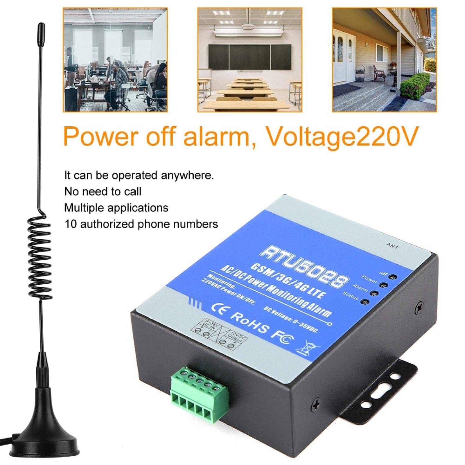 Yctze GSM-Überwachungsalarm 100-240 V RTU5028 GSM-Netzspannungsstatus(European Standard (100-240v))