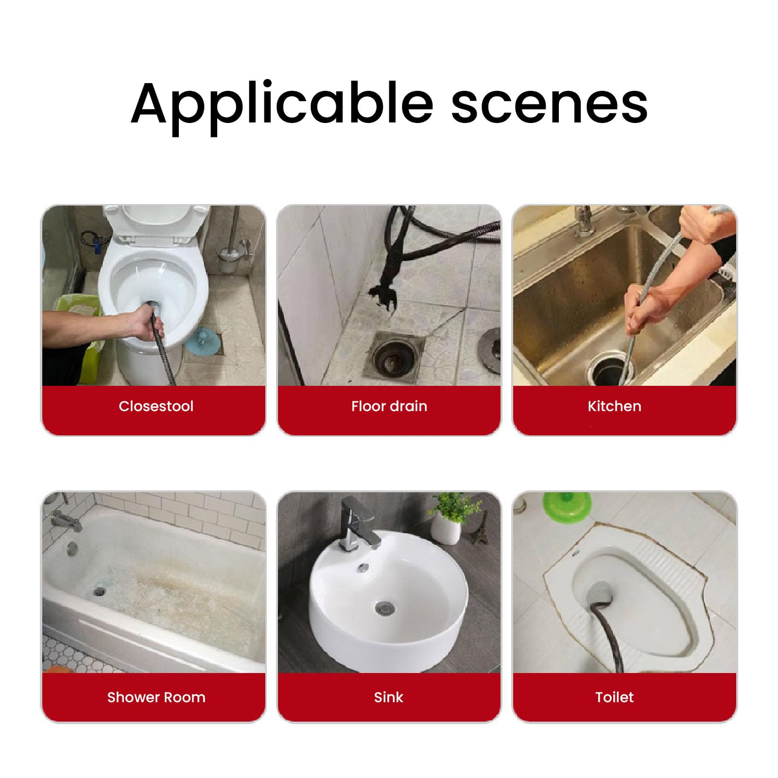 Serpiente De Drenaje, Serpiente De Acero Flexible Para Desatascos Herramienta Manual O Motorizada Para Quitar Pelos Del Desagüe Para Desatascar Fregaderos Y Desagües De Cocina