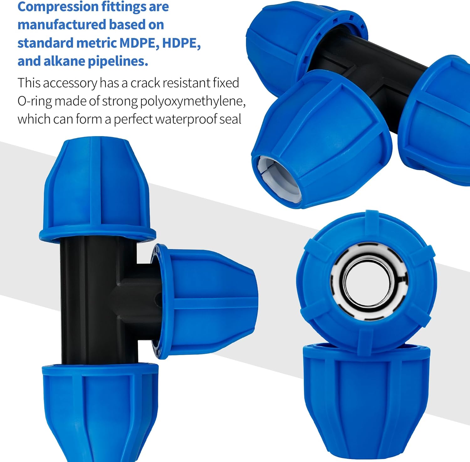 Fast Pipe Equal Tee Fitting Fits For Rapid Air Compressed Air Piping Part,3/4"(25 * 25mm）