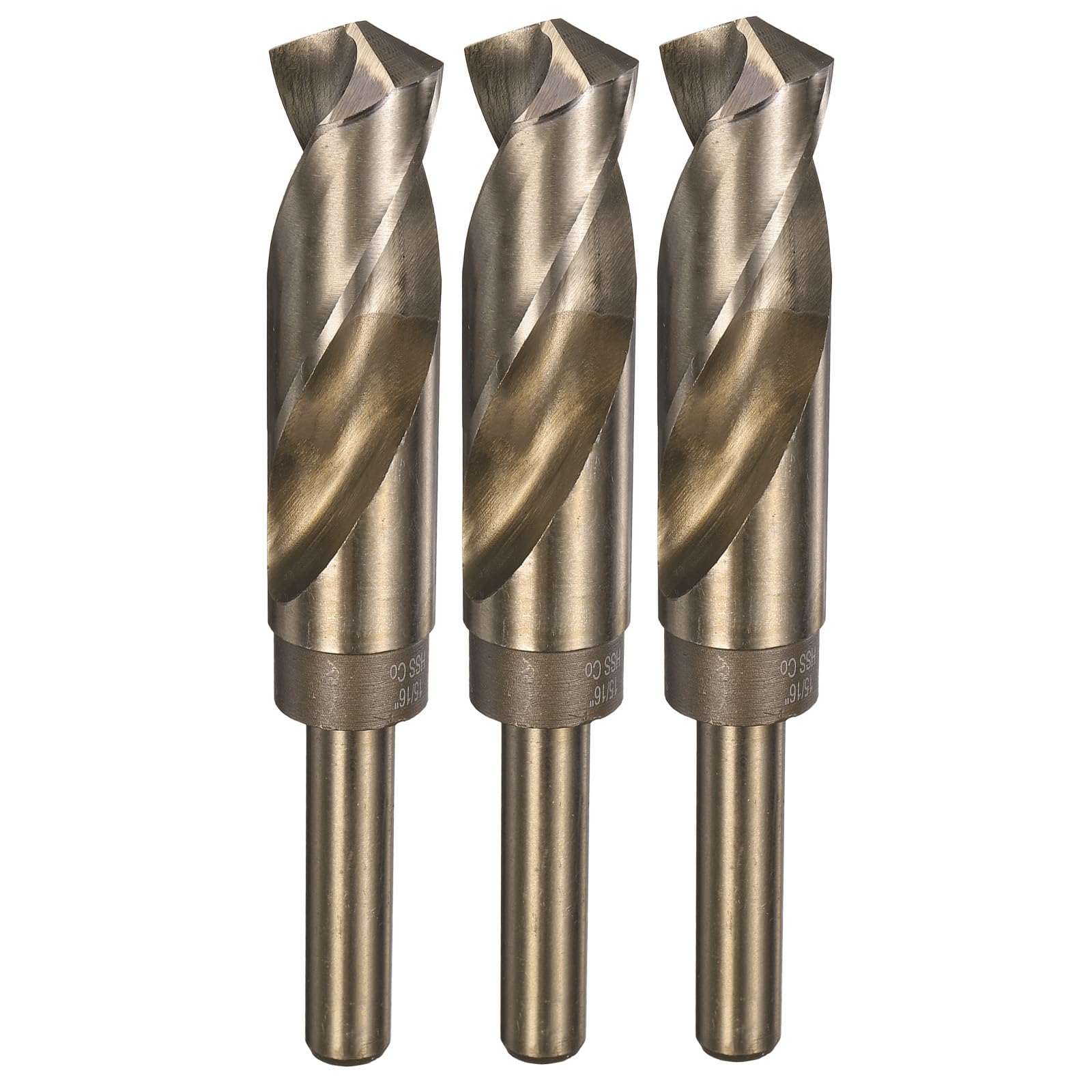 QUARKZMAN 3pz 15/16" Punte da Trapano a Spirale in Cobalto M35, Punte da Trapano Jobber in Acciaio ad Alta Velocità per Acciaio Inossidabile, Metallo Indurito, Ghisa, Alluminio, Plastica