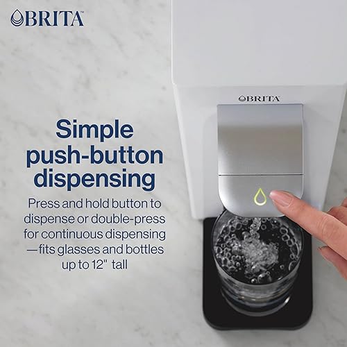 Miniatura 6 de Brita Hub - Sistema de filtro de agua compacto para encimera, depósito de agua de 9 tazas, incluye filtro de bloque de carbono de 6 meses, blanco,