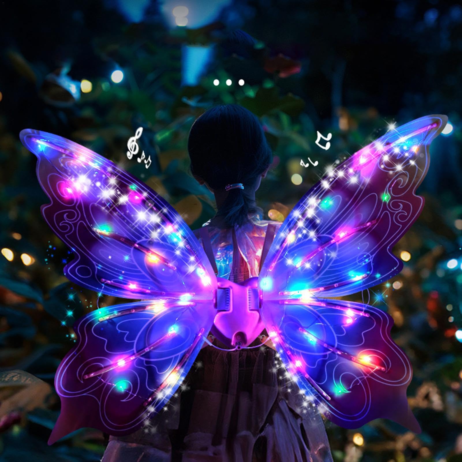 Elektrische Feenflügel Für Mädchen - Leuchtende Schmetterlingsflügel Mit Musik
