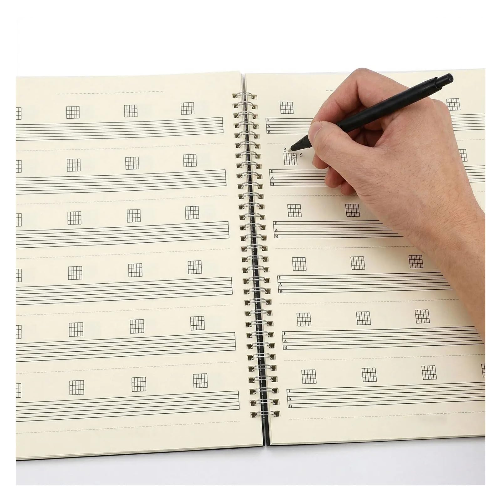 2 Pezzi Di Giornale Scrittura Canzoni for Chitarra, Tablature Vuote, Libri Diteggiatura Degli Accordi, Diagrammi Manoscritti Musicali, for Banda Composizione