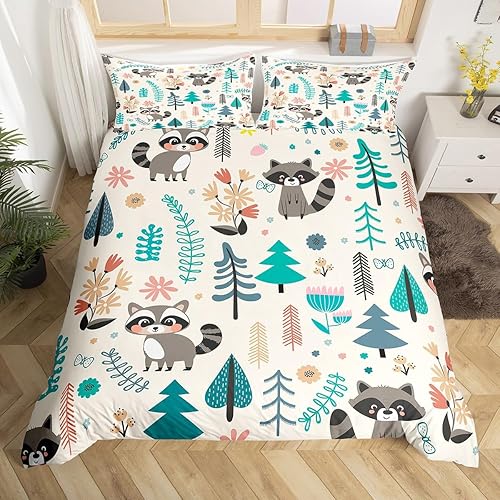 Vista 140 de Funda de edredón de zorro individual, funda de edredón de zorro de dibujos animados, búho de zorro bosque, juego de ropa de cama para niños, Multi 07