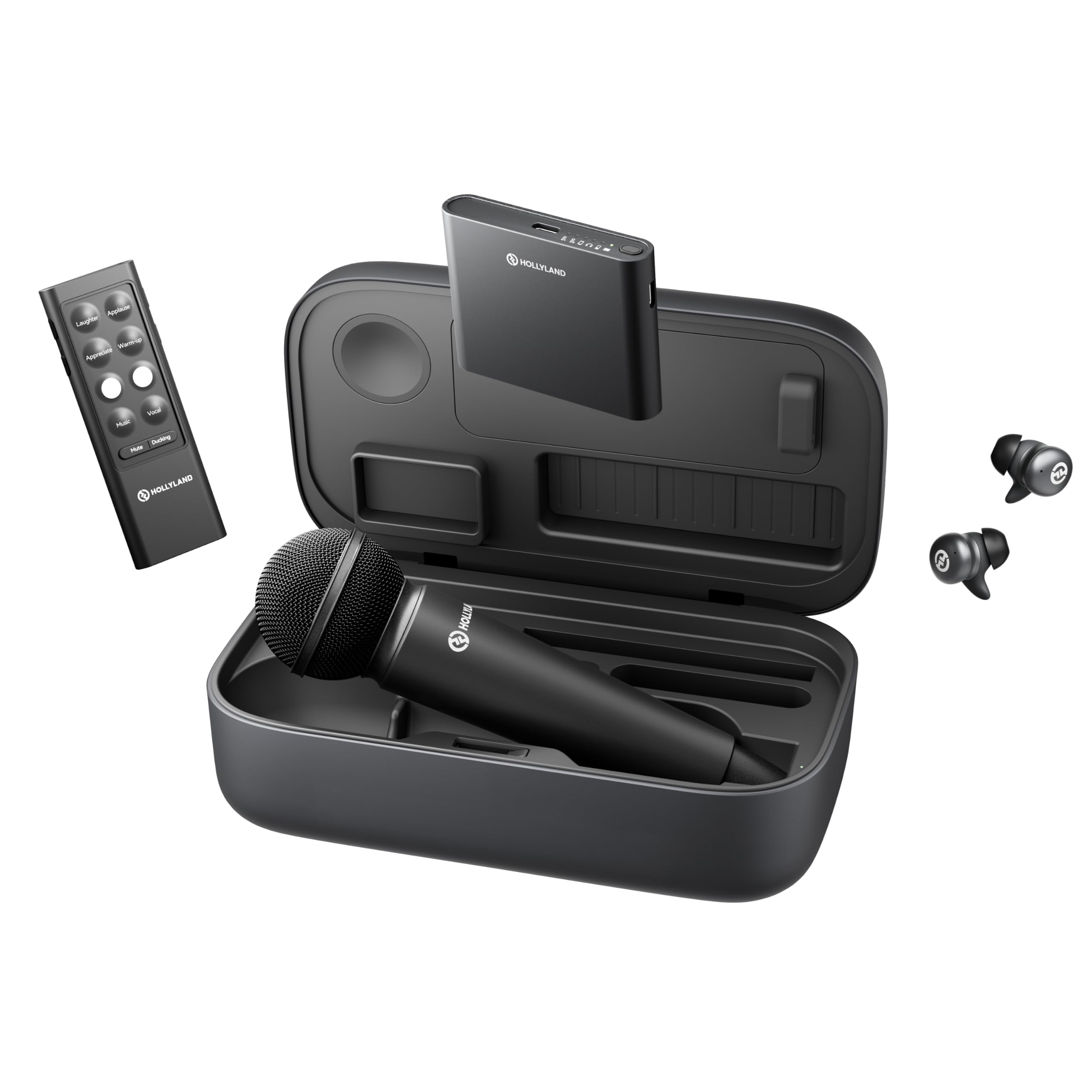Hollyland MELO P1 Combo: All-in-One Wireless Vocal Mixing System with Mic, Audio Mixer, Monitor Earphone, AI Noise Cancelling, 100+ Preset&9 Studio Effect for Music Live Streaming/Vocal Record/Podcast