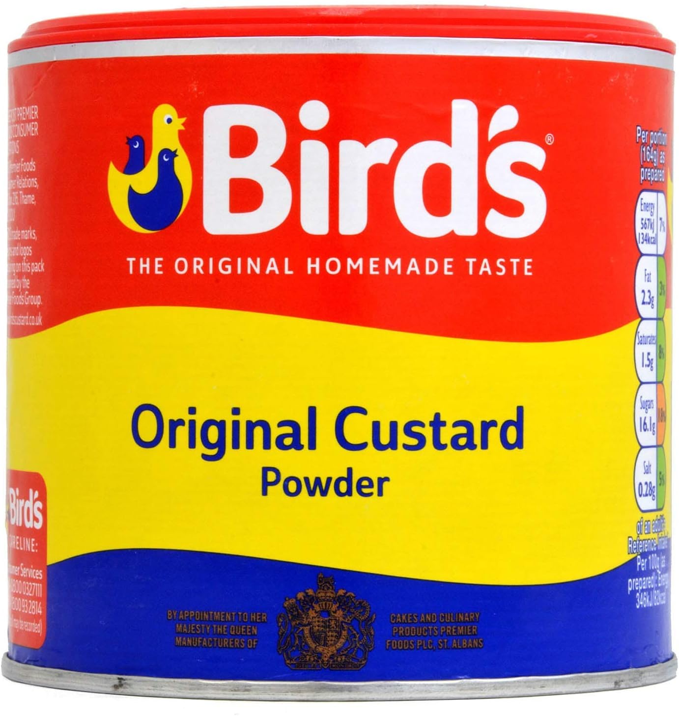 Bird's Vanilla Flavored Custard Powder 250 Gram (8.8oz) - Made in the UK (Original Flavor)