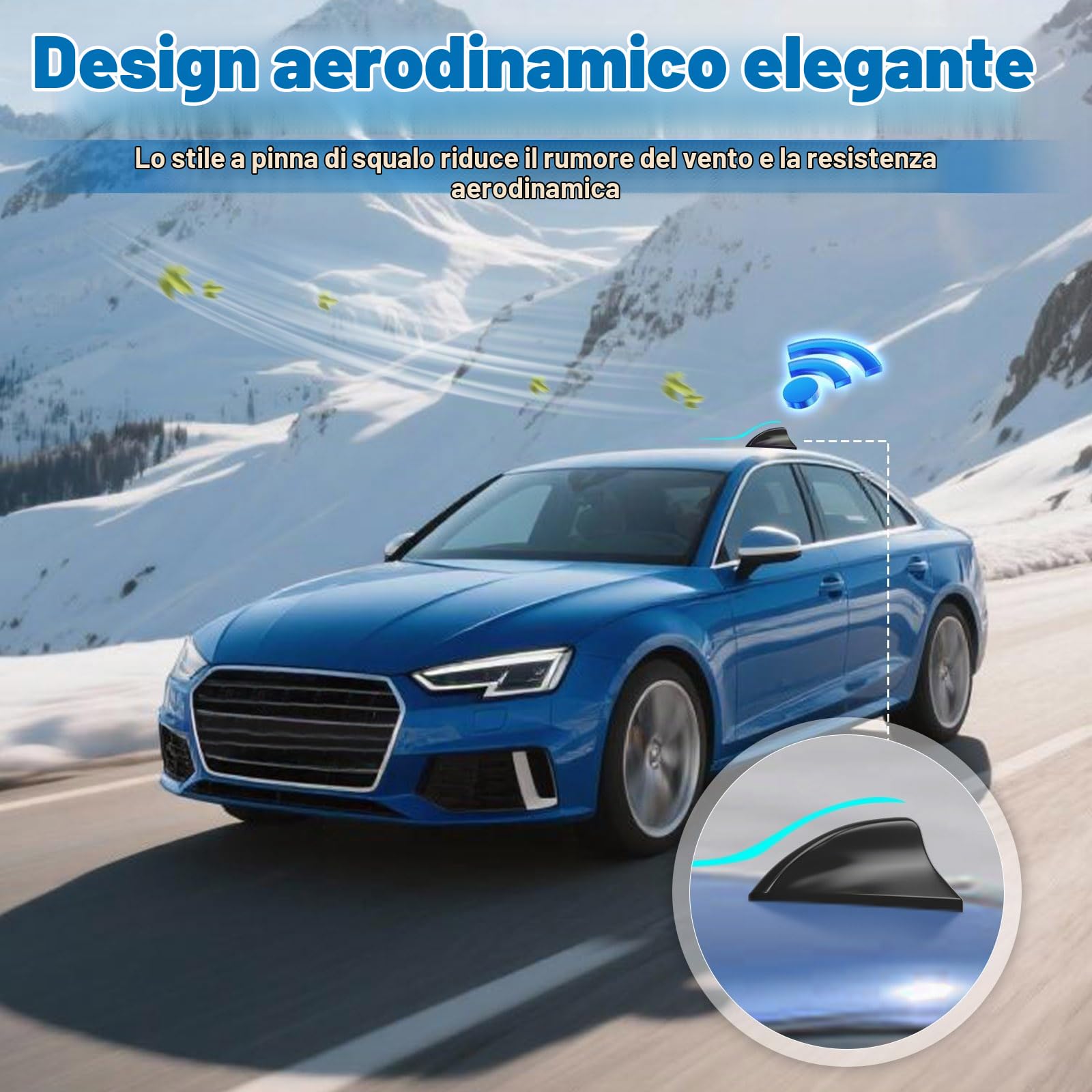 Bingfu Antenna Auto Pinna di Squalo AutoRadio FM AM DAB & GPS BeiDou GNSS | LNA 28dB, Ampia Tensione 9-16V, Impermeabile IP65, SMA SMB DIN, per Navigazione e Radio Digitale Camion Camper Furgone, Nero