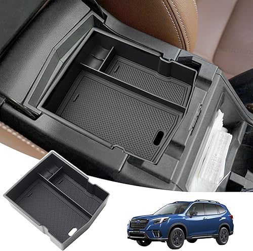 JKCOVER Bandeja organizadora de consola central de diseño mejorado compatible con Subaru Forester 2024 2023 2022 2021 2020 2019, caja de