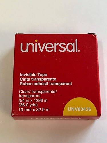 Miniatura 2 de Universal Cinta invisible, 34" x 1296", núcleo de 1", transparente, paquete de 24, 83436