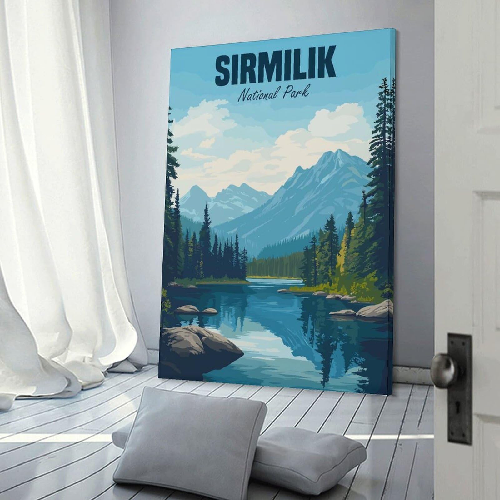 Junmoney Canvas Wall Art Sirmilik National Park, 16x24inch(40x60cm), for Lounge Decor, Bedroom Walls Or Flats, A Home Accent with Warm Character