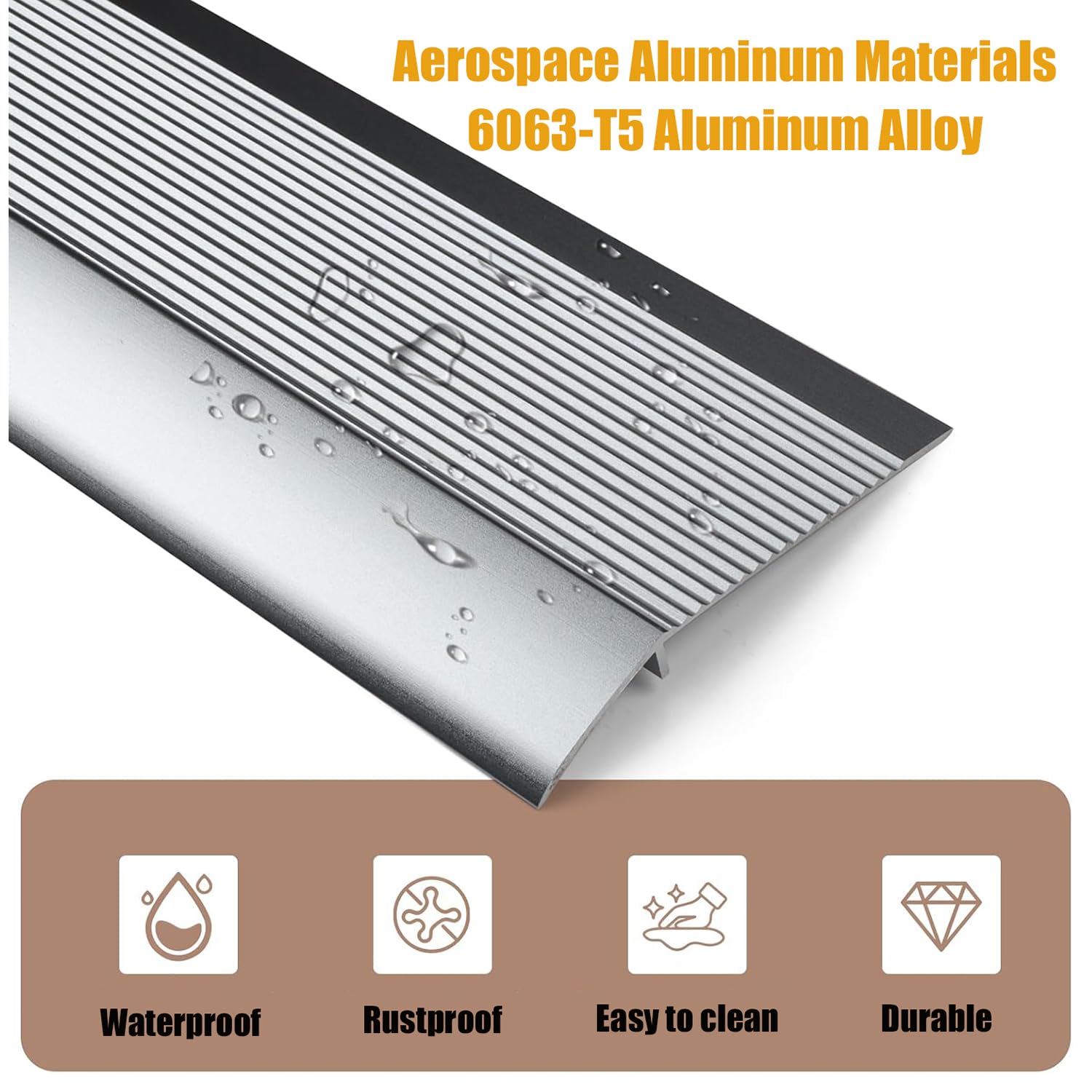 2 pièces de profilé de Transition de Sol, Protection de Bord biseauté en Aluminium pour Moquette et sols, idéal pour Les seuils de Moquette.,Rose Gold,10.2×125 cm