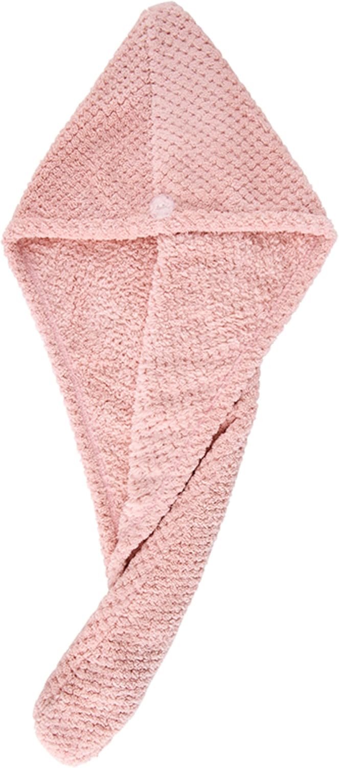 Bella Sleep + Spa Plush Microfiber Hair Towel Wrap for Women Fast Drying Hair Turban, One Size Fits Most, Ivory