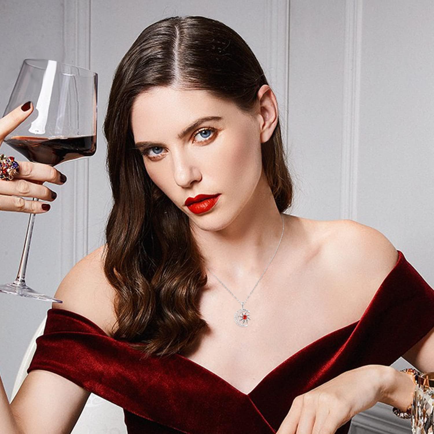 Dreamboat Sterling Silver Sun Moon Necklace for Women Crescent Moon Sun Necklace Celestial Jewelry Gifts - Image 4