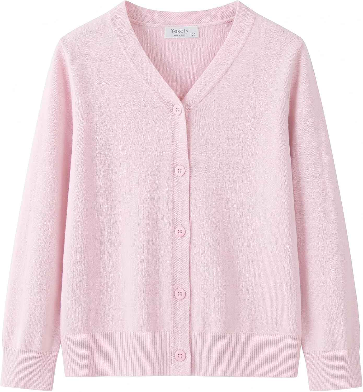 Yekaty Girls Cardigan Sweaters Long Sleeve V-Neck Knit Button School Outfit